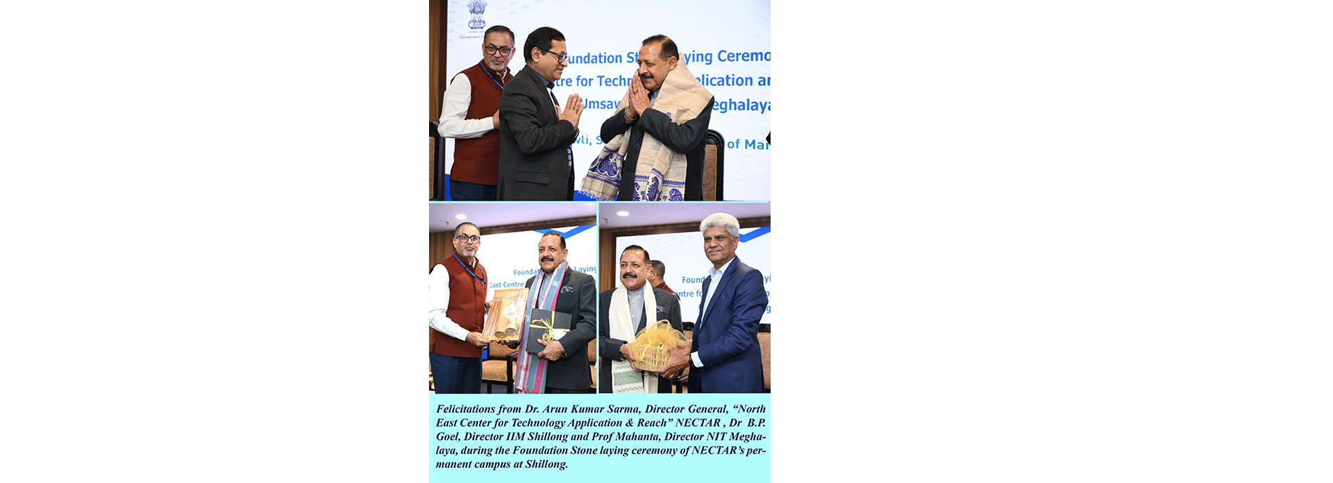 Foundation Stone Laying Ceremony of NECTAR Permanent Campus at Shillong
