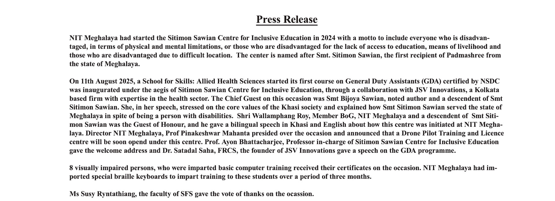 Press release